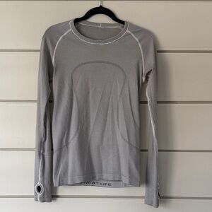 Black and white Striped Swiftly Tech Long Sleeve